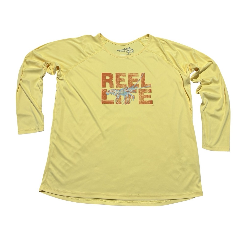 Reel Life Men's Long Sleeve Performance Fishing Shirt Yellow Size XXL 24 x 29